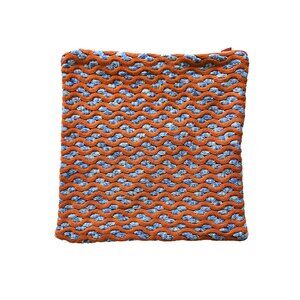 NWT Verloop Sample Squiggle Cable Knit Pillow Cover Colorful 18" Orange/Blue
